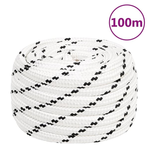 vidaXL arbejdsreb 18 mm 100 m polyester hvid