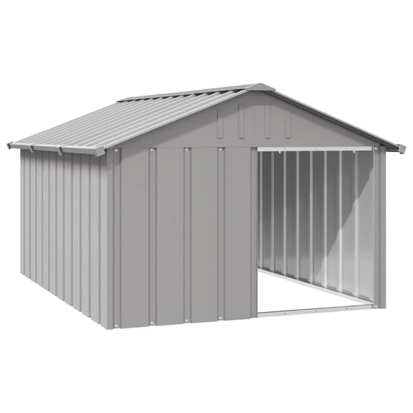 vidaXL Koirankoppi harmaa 116,5x153x81,5 cm galvanoitu teräs