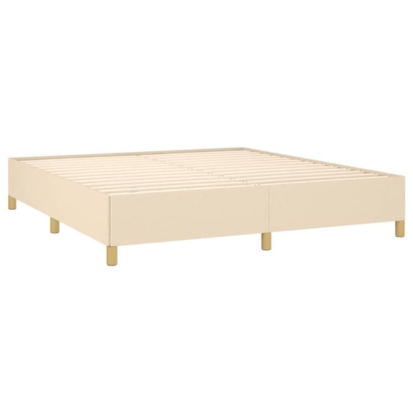 vidaXL kontinentalseng med madras 160x200 cm stof cremefarvet