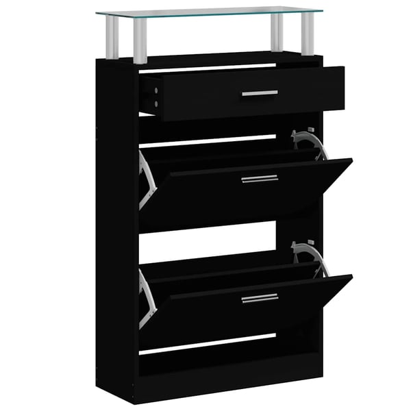 vidaXL skoskab 63x24x104 cm konstrueret træ sort