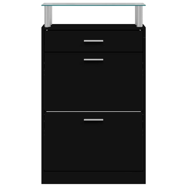 vidaXL skoskab 63x24x104 cm konstrueret træ sort