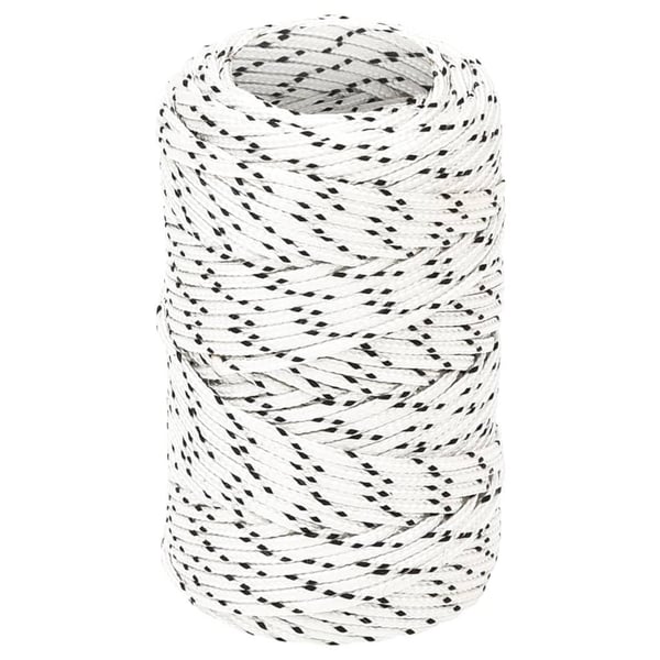 vidaXL flettet tovværk 2 mm x 25 m polyester hvid
