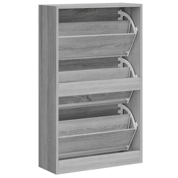 vidaXL Skoskap grå sonoma 63x24x103 cm konstruert tre