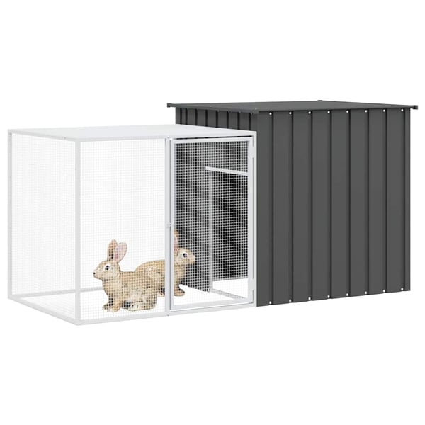 vidaXL Kaninbur antrasitt 200x91x100 cm galvanisert stål