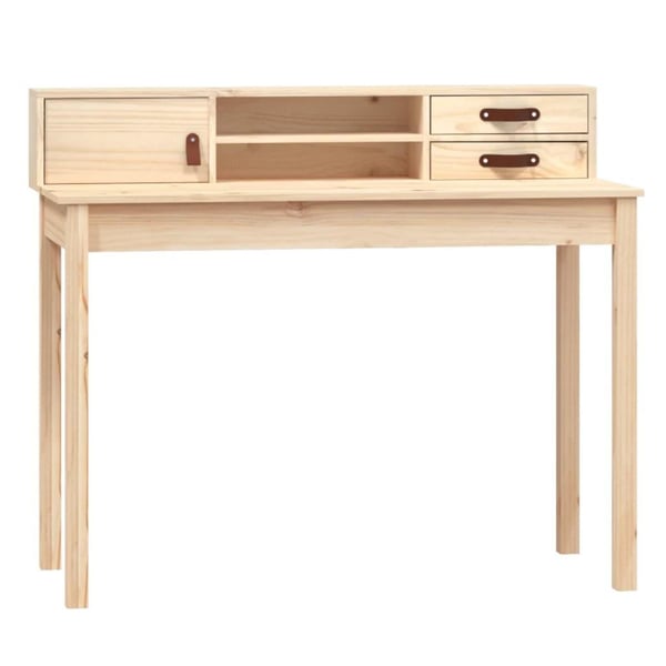 vidaXL skrivebord 110x50x93 cm massivt fyrretræ