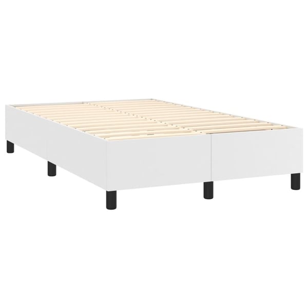 vidaXL kontinentalseng med madras 120x200 cm kunstlæder hvid