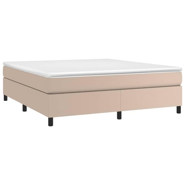 vidaXL Boxspring sengeramme 160x200 cm kunstlæder cappuccinofarvet