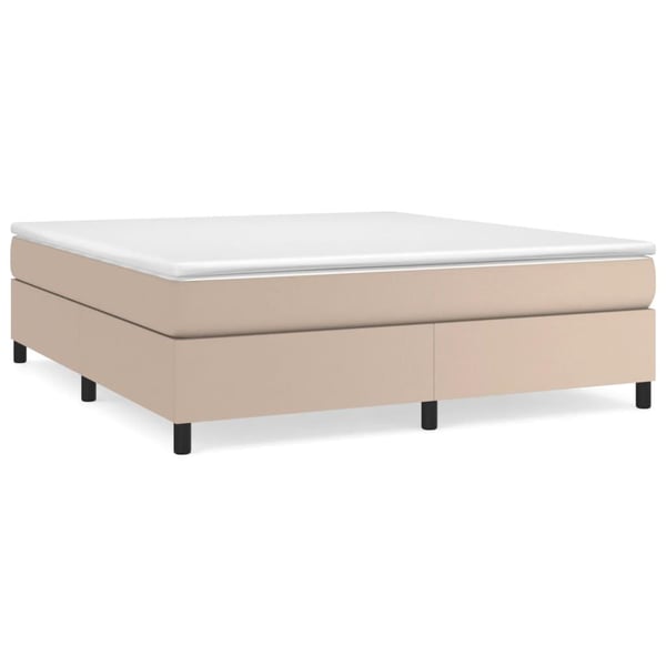 vidaXL Boxspring sengeramme 160x200 cm kunstlæder cappuccinofarvet