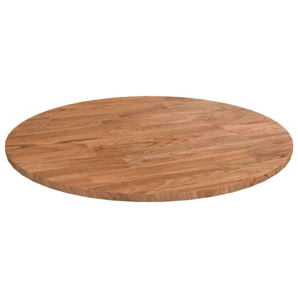 vidaXL Rund bordplate lysebrun Ø40x1,5 cm behandlet heltre eik