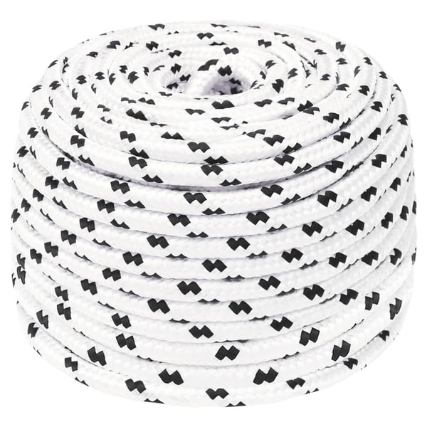 vidaXL flettet tovværk 6 mm x 100 m polyester hvid