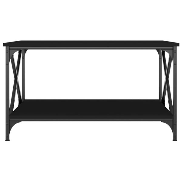 vidaXL sofabord 80x50x45 cm konstrueret træ og jern sort