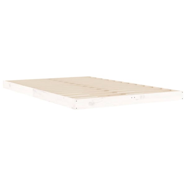 vidaXL sengeramme 120x190 cm Small Double massivt fyrretræ hvid