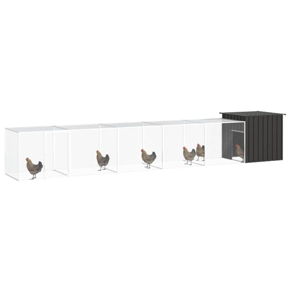 vidaXL Kyllingbur antrasitt 600x91x100 cm galvanisert stål