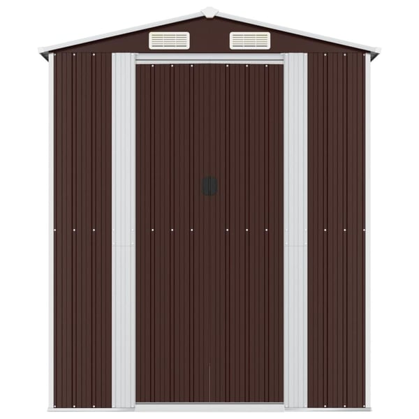 vidaXL haveskur 192x938x223 cm galvaniseret stål mørkebrun