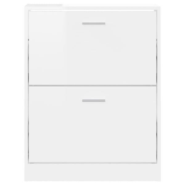 vidaXL Skoskap høyglans hvit 59x17x81 cm konstruert tre