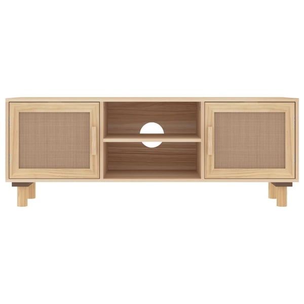 vidaXL TV-benk brun 105x30x40 cm heltre furu og naturrotting