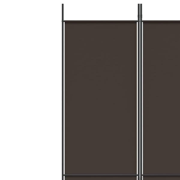 vidaXL Romdeler med 4 paneler brun 200x220 cm stoff