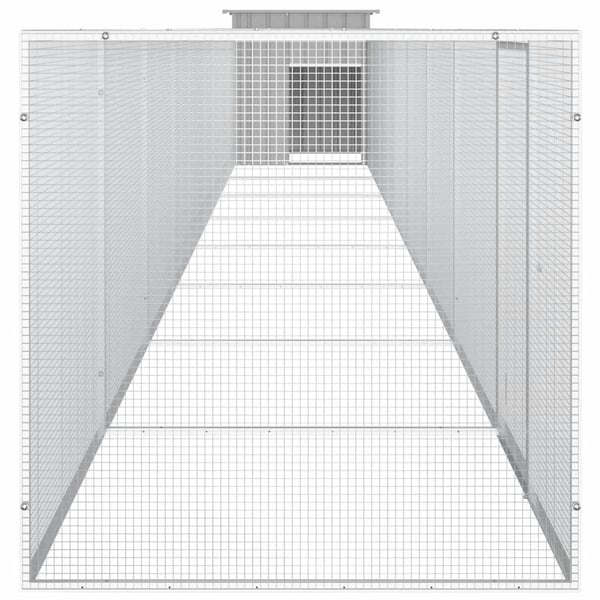 vidaXL Kyllingbur grå 900x91x100 cm galvanisert stål