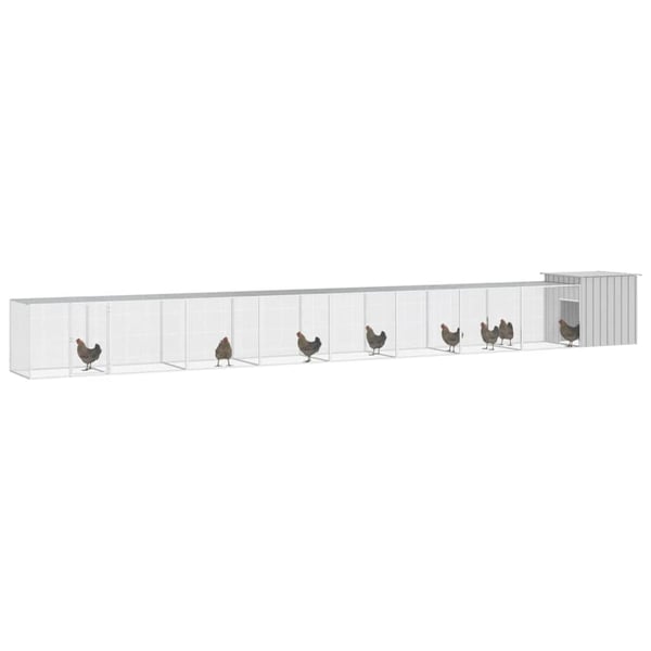 vidaXL Kyllingbur grå 900x91x100 cm galvanisert stål
