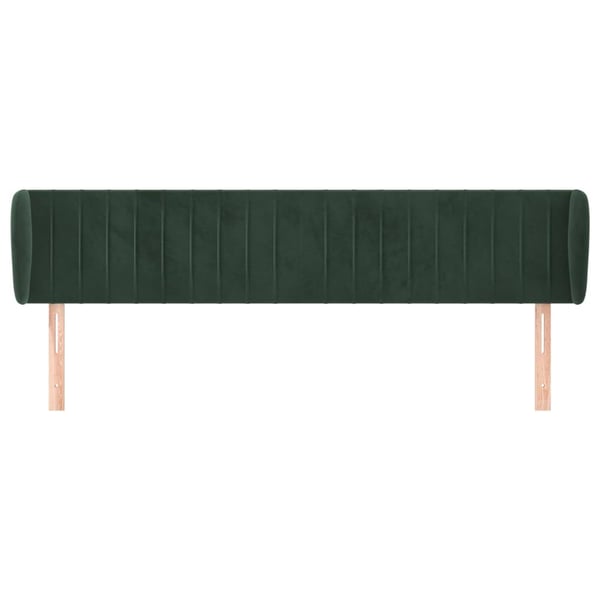 vidaXL sengegavl med kanter 203x23x78/88 cm fløjl mørkegrøn