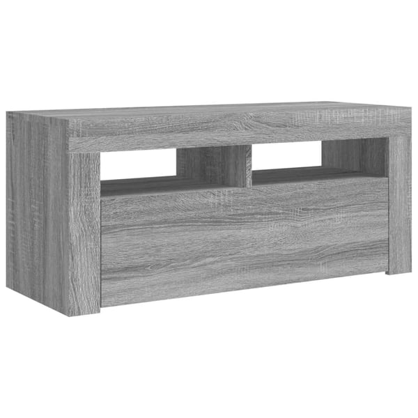vidaXL TV-taso LED-valoilla harmaa Sonoma 90x35x40 cm