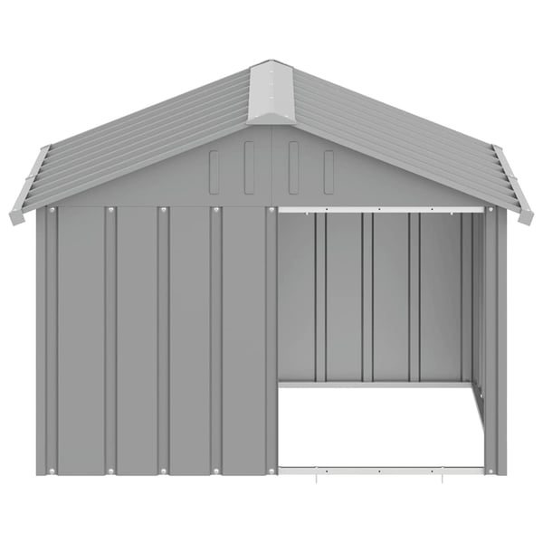 vidaXL hundehus 116,5x103x81,5 cm galvaniseret stål grå