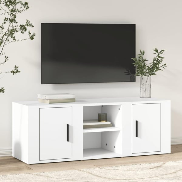 vidaXL tv-bord 100x31,5x35 cm konstrueret træ hvid