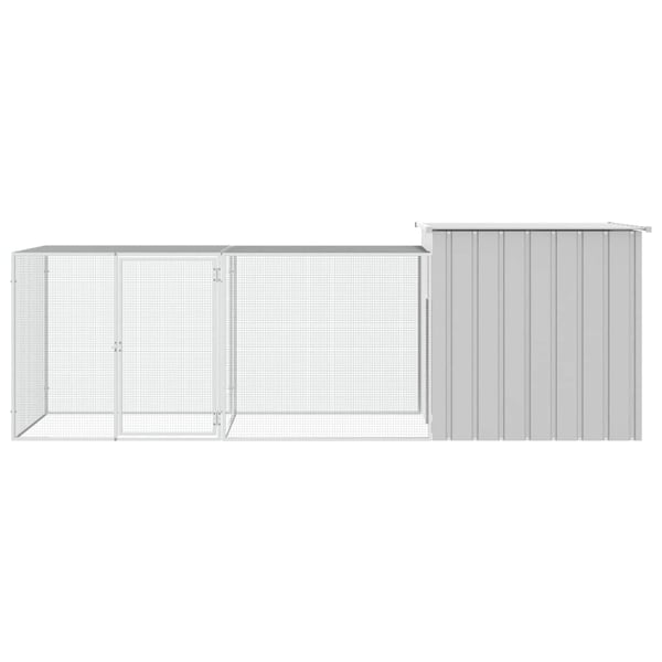 vidaXL Kyllingbur grå 300x91x100 cm galvanisert stål