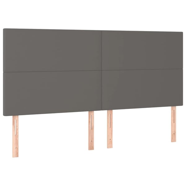 vidaXL kontinentalseng med LED-lys 200x200 cm kunstlæder grå