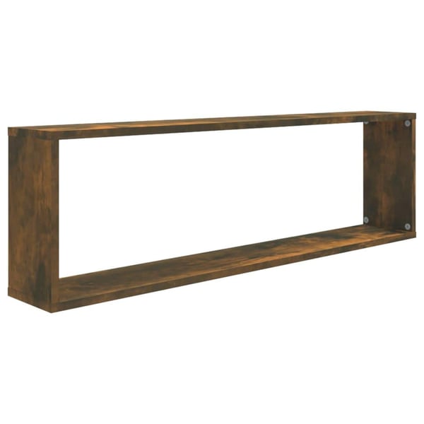 vidaXL Vegghyller kube 4 stk røkt eik 100x15x30 cm konstruert tre