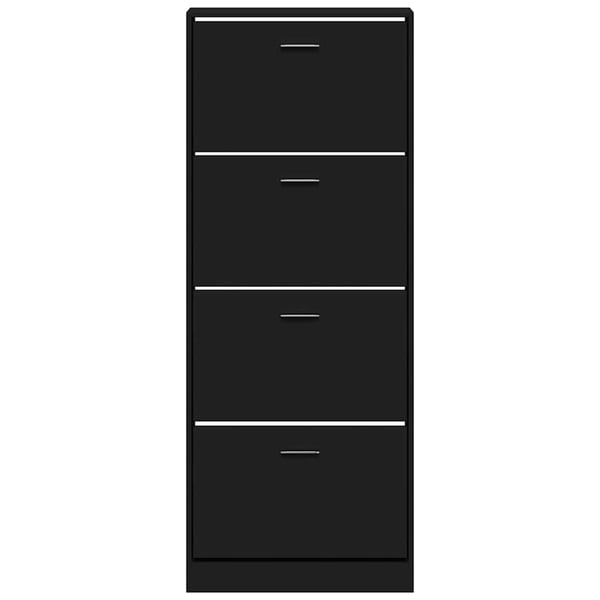 vidaXL Skoskap svart 59x17x150 cm konstruert tre