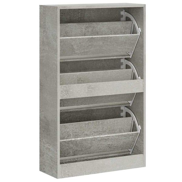 vidaXL Skoskap betonggrå 63x24x103 cm konstruert tre