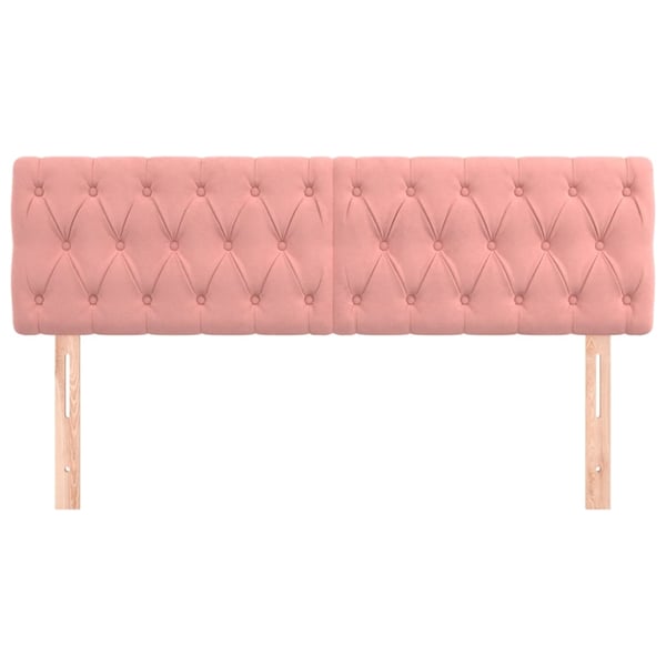 vidaXL sengegavle 2 stk. 72x7x78/88 cm fløjl lyserød