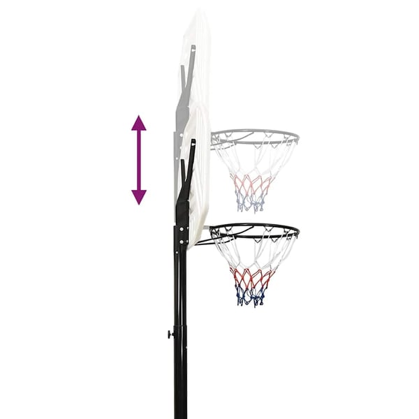vidaXL Basketballstativ hvit 258-363 cm polyeten