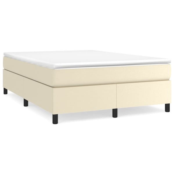 vidaXL Boxspring sengeramme 140x200 cm kunstlæder cremefarvet