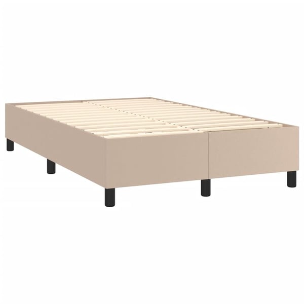 vidaXL kontinentalseng med LED-lys 120x200 cm kunstlæder cappuccino