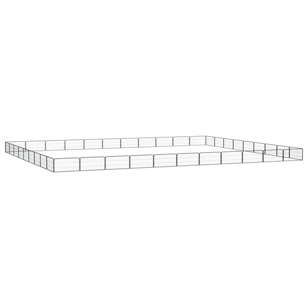 vidaXL Koiranhäkki 40 paneelia musta 100x50 cm jauhemaalattu teräs