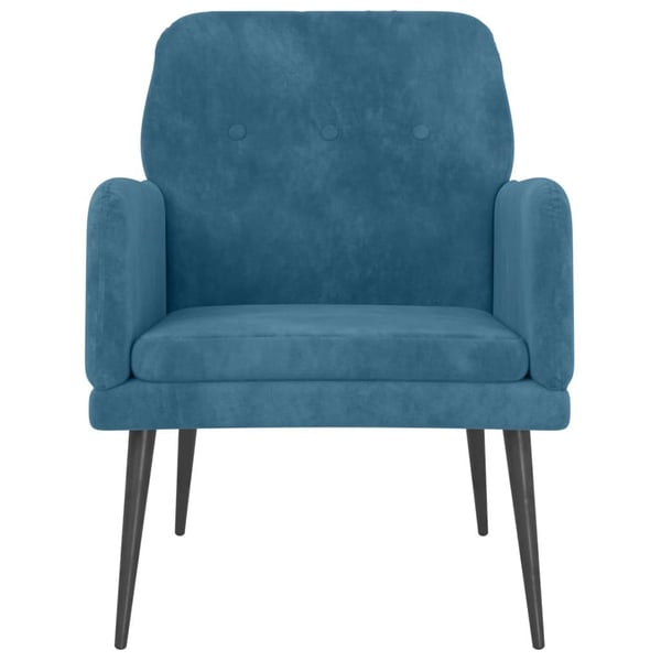 vidaXL lænestol 62x79x79 cm velour blå