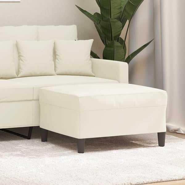 vidaXL fodskammel 70x55x41 cm velour cremefarvet