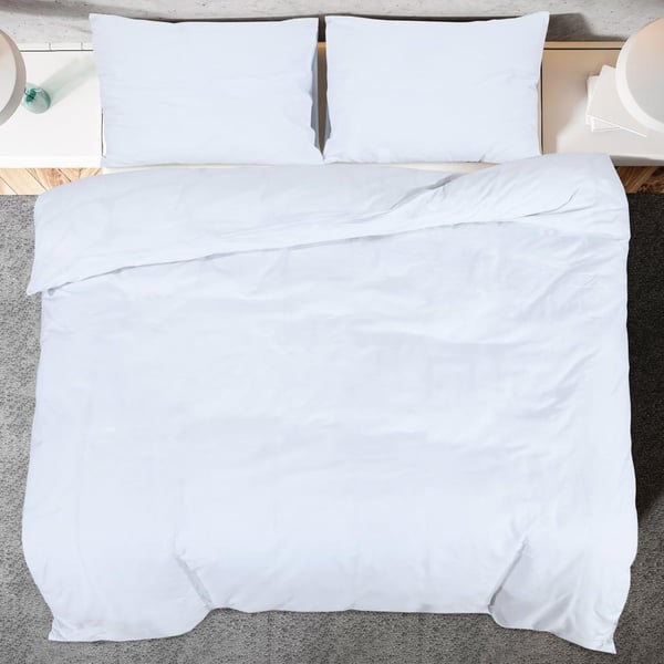 vidaXL sengetøj 200x220 cm bomuld hvid