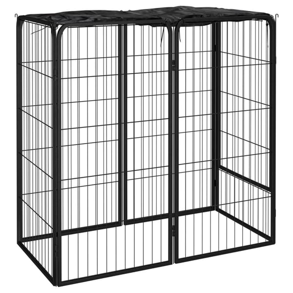 vidaXL hundegård 50x100 cm 6 paneler pulverlakeret stål sort