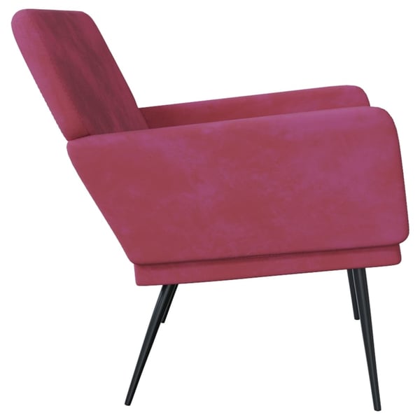 vidaXL bænk 108x79x79 cm velour vinrød
