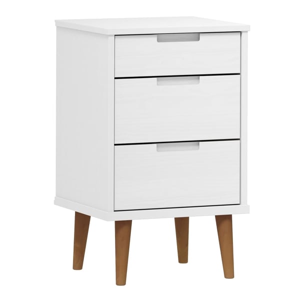 vidaXL Nattbord MOLDE hvit 40x35x65 cm heltre furu