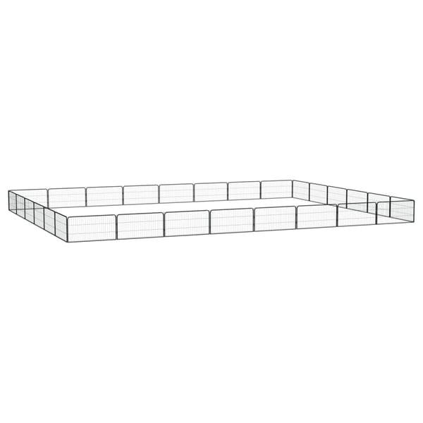 vidaXL 28-panels hundegård 100x50 cm pulverlakeret stål sort
