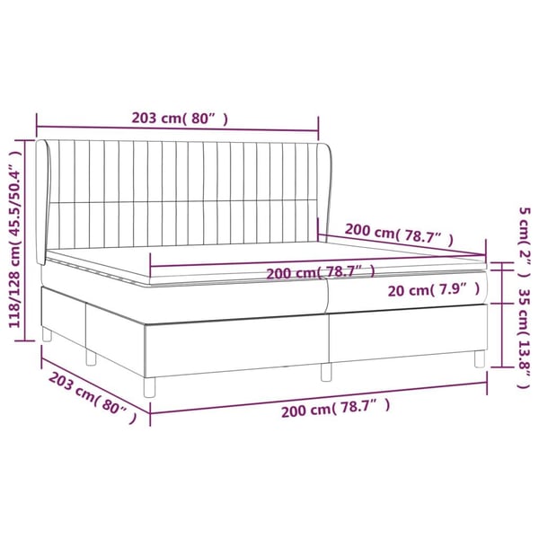 vidaXL kontinentalseng med madras 200x200 cm fløjl sort