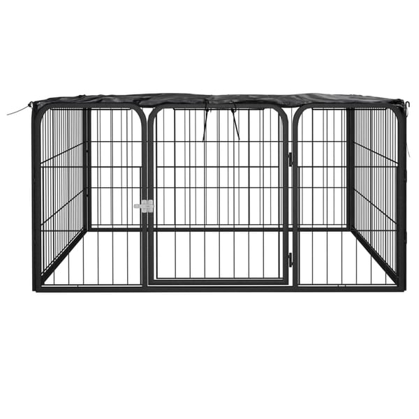 vidaXL hundegård 100x50 cm 4 paneler pulverlakeret stål sort