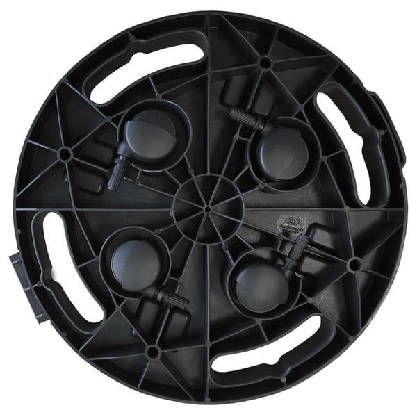 vidaXL Blomvagnar med hjul 3 st diameter 30 cm svart 170 kg