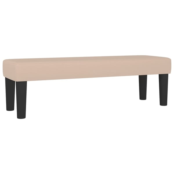 vidaXL kontinentalseng 140x200 cm kunstlæder cappuccinofarvet
