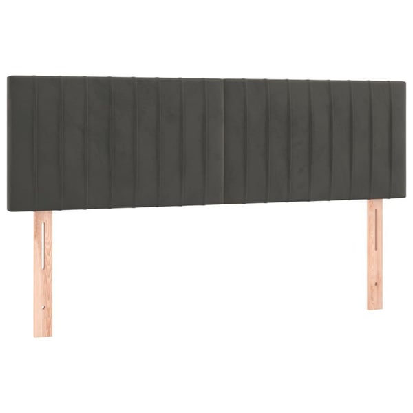 vidaXL Ramsäng med madrass mörkgrå 140x200 cm sammet