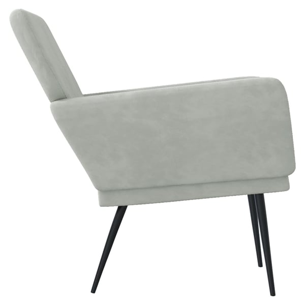 vidaXL lænestol 62x79x79 cm velour lysegrå